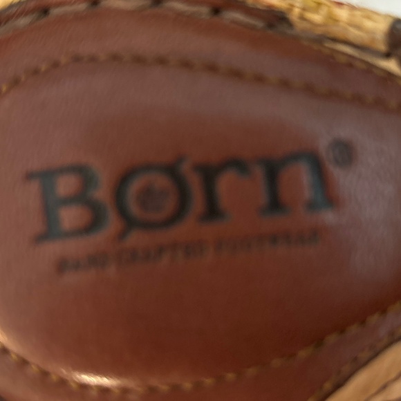 Born Floral Wedge Slide Sandals in Brown Leather Size 8 (39) - Picture 8 of 9